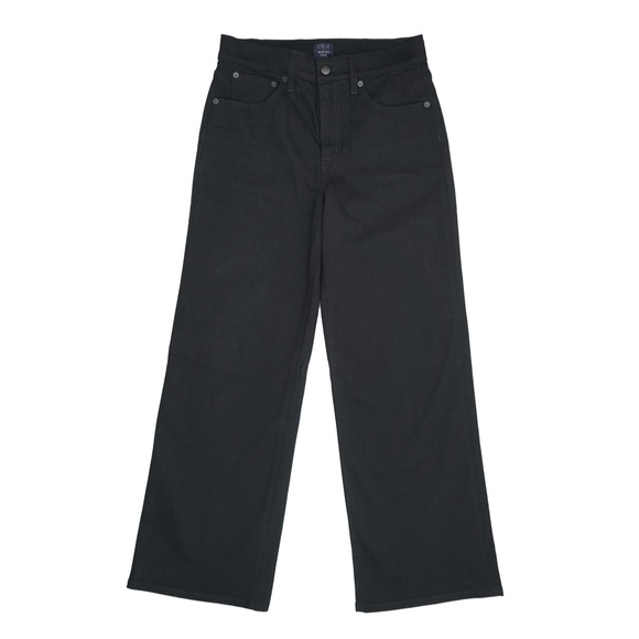 JCREW Size 27 27T Tall Black Wide-Leg Cropped Jean in All-Day Stretch $118 CB373 - Picture 3 of 6